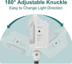 kadision LED Flood Light 50W/40W/30W, 3CCT 3000K/4000K/5000K Selectable, Dusk-to-Dawn Photocell, IP65 Waterproof Adjustable Knuckle Mount Security Lights, 100-277V ETL Listed, White 4 Pack