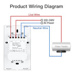 MOES Smart Water Heater Switch, 20A Water Heater Touch Switch Suitable for Bedroom, Work with Alexa, Google Assistant, 2.4GHz WiFi Glass Switch with Smart Life APP Control and Timing Function, White