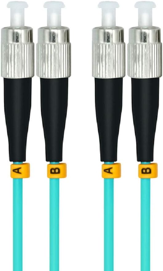 Jeirdus 100M 328ft Duplex 50/125 10G OM3 Multi-Mode Fiber Optic Cable Jumper - FC to FC Optical Patch Cord