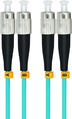 Jeirdus 5Meters 16ft Duplex 50/125 10G OM3 Multi-Mode Fiber Optic Cable Jumper - FC to FC Optical Patch Cord