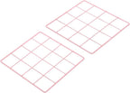 PATIKIL 8"x8" Wire Grid Panel, 2 Pack Board Photo Pictures Memo Display Grid Panels Hanging Organizer Wall Decorative Panel for Home Office Wedding, Pink