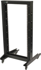 NavePoint 22U 2 Post Open Frame Server Rack with Casters for 19 Inch Equipment, Networking, and IT Devices, 2-Post Rack 330lbs Weight Capacity, Black