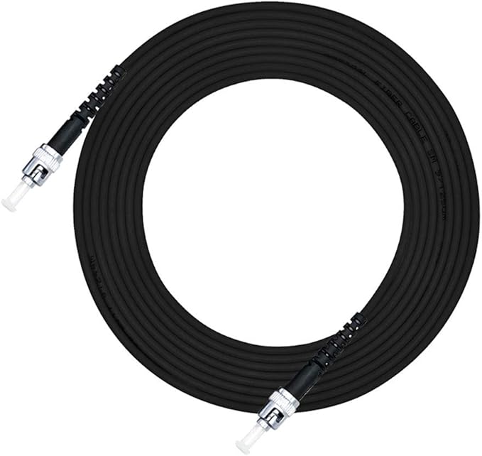 Jeirdus 15M ST to ST Outdoor Armored Simplex 9/125 SM Fiber Optic Cable Jumper Optical Patch Cord Singlemode 15Meters 49ft ST-ST