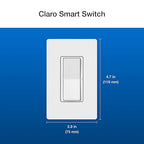 Lutron Claro Smart Switch 3-Way Kit for Caseta Smart Lighting, Includes Wall Plate, Pico Paddle Remote, and Bracket, Neutral Required, DVRF-PKG1S-WH