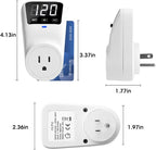 Surge Protector Voltage Stabilizers - Fireproof UL94V-1 Wall Mount Surge Protector Outlets for Refrigerator TV Appliances Real-Time Monitoring & Custom Voltage 80V-140V, 15A, 120V, 1800J,2 Pack