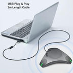 Conference Speaker and Microphone, 360° Omnidirectional USB Speakerphone Microphone with USB Hub, Noise Reduction/Echo Cancellation Computer Microphone for 8-10 People Business Conference, Home Office