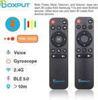 BOXPUT BPR1S Plus Air Mouse Remote BT & 2.4G RF Replacement Remote with USB Receiver and Voice Control Supports 6-Axis Gyro IR Learning for Android TV Box TV Stick Smart Set Top Box
