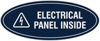 Signs ByLITA Oval Electrical Panel Inside Sign (Navy Blue/White) - Medium