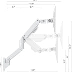 BEWISER Heavy Duty Monitor Arm Wall Mount for 34-57 Ultrawide Screen,Weight Capacity up to 44lbs,Ultrawide Monitor Arm Wall Mount,White