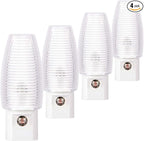 Emotionlite Plug in Night Light, Neutral White LED Nightlight, Dusk to Dawn Sensor, Kids, Nursery, Bedroom, Bathroom,Hallway, Stairs, Kitchen, 4 Pack