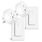 Wireless Wall Switch Remote Control Outlet,GreenCyle 2 Set Remote Control Outlets Plug Switches,15A/1500W,TUV List,No Wiring Needed,300ft RF Range,for Lamp,Fans,Household Appliances