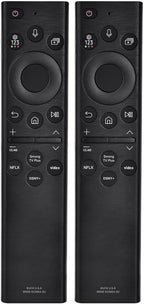 2 Pack BN59-01385A Samsung TV Remote Control Replacement for Smart TV - Easy Setup, Universal IR Voice Remote, Solarcell - Works with Samsung QLED, Frame, Crystal UHD, 4K, & LED Smart TVs