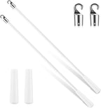 Bokon 2 Pieces White Fiberglass Blind Wand Vertical Blinds Stick Replacement with Hook and Handle for Window Opener Accessory(30 Inch)