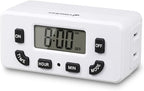 Fosmon Digital Timer for Electrical Outlets, Indoor 24 Hour Light Timer Programmable, Mini Plug in Outlet for Lamps, Fans, Grow Lights, 2 On/Off Programs, 15A/1875W, ETL Listed