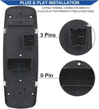 Obaee Driver Side Window Switch Power Control Button Compatible with 2010-2011 Chrysler Town & Country, Dodge Grand Caravan, Replacement OEM 04602535AH 04602535AI, Double Auto Green Light