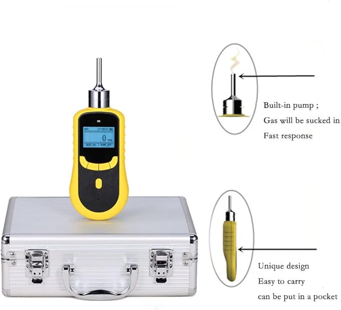 ATO Portable Hydrogen (H2) Gas Detector, 0 to 2000 ppm Gas Leak Detector Real-time LCD Display High Precision H2 Measuring Range 1ppm Resolution (0-2000ppm)