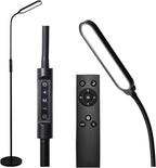 CeSunlight CRI95+ Floor Lamps for Living Room, 18W 3000LM Standing Lamp with 3 Color Temps, Gooseneck Adjustable Dimmable Lamp with Remote, Touch Control for Bedroom, Office, Tattoo Light