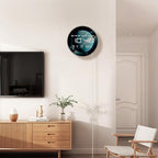 Timethink 12'' Planet Uranus Digital Wall Clock Large Display, Space Solar System Smart Wall Clock Electric Clock with Temperature, Date, 12/24hrs, Automatic Dimming, Plug in LED for Living Room