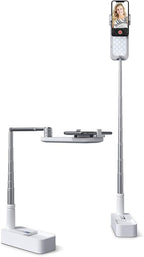 Viozon Extendable Selfie Stand 360° Rotation with Phone Holder, Rechargeable Wireless Foldable 7 Brightness LED Light for Live Streaming/YouTube/Tiktok/Video Recording/Photography/Reading (V6W)