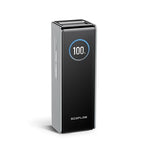EF ECOFLOW Rapid Power Bank 25,000mAh, 170W Portable Charger with Dual 140W USB-C Ports for Multi-Device Charging, Smart TFT Screen, Compatible with iPhone 17/16/15/14, Samsung, Laptop (Silver)