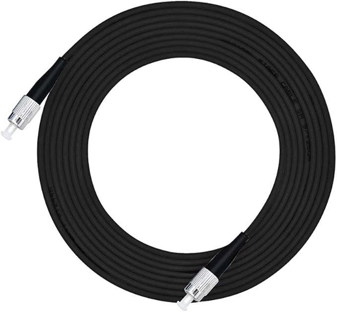 Jeirdus 200M FC to FC Outdoor Armored Simplex 9/125 SM Fiber Optic Cable Jumper Optical Patch Cord 200Meters 656ft Singlemode