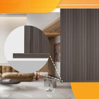 OUZUGIE 8-Pack 57 Inches, WPC Slat Wall Panel Trim,Corner Guard for Low Grille (Walnut)