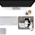 Cat (2) Square Mouse pad, Texture, Waterproof, Anti Slip Rubber Base, Computer Mouse pad, Laptop Mouse pad
