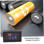 Battery Charge Level Indicator Car Battery Capacity Meter Tester Checker 12V-60V Blue Motorcycle Checker Auto Tester Fuel Gauge Indicator