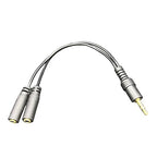 MasterStor Stereo Jack Splitter Cable3.5mm Male to 2 X Female Gold Plated Connector Adapter for Headphone Speakers, Mp3 Player, Mobile Phone,Laptop, PC,ipod (Black)