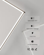 Sunco 20 Pack 2x2 Edge-Lit Frame LED Panel Lights, Drop Ceiling Flat Light Fixture, 5500 LM, Selectable Features, 30W/40W/50W, 4000K/5000K/6000K, Dimmable (0-10V) ETL