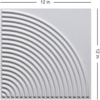 From Plain To Beautiful In Hours 9002 Arc Swell PVC 12 in x 12 in Peel and Stick Wall Panels (Covers / 10 sq.ft), White Matte, 10 Piece