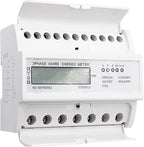 Wisecoco Energy Meter, Digital 3 Phase Energy Meter, LCD Display White ABS Housing 50Hz Electricity Usage Monitor 230 400V