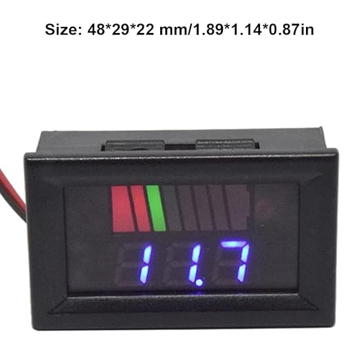 Battery Charge Level Indicator Universal Car Battery Capacity Meter Tester Checker 12V-72V Blue Car Tester Motorcycle Checker Capacity Meter