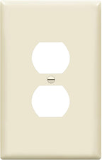 ENERLITES Duplex Receptacle Outlet Wall Plate, Jumbo Electrical Outlet Cover, Gloss Finish, Oversized 1-Gang 5.51" x 3.50", Polycarbonate Thermoplastic, 8821O-LA, Light Almond