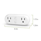 HBN Smart Plug 15A, WiFi Outlet Extender Dual Socket Plugs Works with Alexa, Google Home Assistant, Remote Control with Timer Function, No Hub Required, ETL Certified, 2.4G WiFi Only, 2-Pack