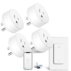 WiFi Smart Outlet Plug with Remote,GreenCycle 4 Electric Smart Plug with Remote,Compatible with Alexa and Google Home via Tuya,15A/1500W，Remote Control from Anywhere,TUV FCC List(2.4G)
