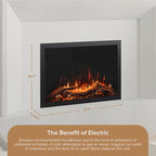 Modern Ember Highmark Traditional 30 Inch Built-in Smart Electric Fireplace Insert with Remote Control | Alexa/WiFi Enabled | Electric Firebox Heater with Multi-Color Flames | 1500W