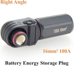 Right Angle 6mm 16mm² 100A Single Core Battery Energy Storage Connector IP67 Waterproof HV Battery Storage Plug,1PC (Black, 100A)
