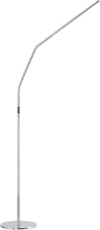 Daylight Slimline 4™ LED Floor Lamp in Brushed Steel - 6,000K, 3,200 Lux, 4 Brightness Levels, USB-C Charging Port, Anti-Glare Diffuser, Flexible Design, Art & Craft, Sewing, Nail Salon