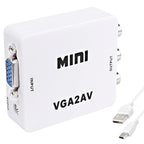 XMSJSIY VGA to AV RCA Composite Converter Adapter Box with USB Power Cable HD 1080P Audio Video Converter PC to TV Set Top Box