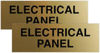 All Quality Basic Electrical Panel Sign - Fire Regulation Safety Compliance Sign - Brushed Gold - Small (2 Pack)