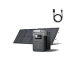 EF ECOFLOW Solar Generator DELTA 2 with 220W Solar Panel, LiFePO4 Battery,1800W AC/100W USB-C Output, Portable Power Station for Home Backup Power, Camping & RVs (AC Cable Included)