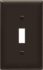 ENERLITES Toggle Light Switch Wall Plate, Gloss Finish, Size 1-Gang 4.50" x 2.76", Unbreakable Polycarbonate Thermoplastic, 8811-BR, Brown, Standard