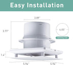 Hehou Bathroom Exhaust Automatic Fan for Wall and WIndow,Super Quiet 4 In Bathroom Motion Sensor and Delay Time Exhaust Fan with O Ring White 80 CFM Vent Fan