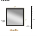 SMIROR Matte Black Bathroom Mirror for Over Sink 20x 20 inch, Metal Thick Frame Rectangle Vanity Mirror for Wall, Anti-Rust, Horizontally or Vertically Mounted