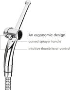 Brondell Hand Held Bidet Sprayer for Toilet: Brondell CleanSpa Advanced Bidet Attachment, Precision Pressure Control Jet Spray, Ergonomic Handheld Bidet for Toilet, Toilet Water Sprayer & Hose Set