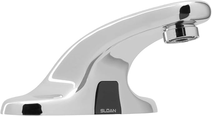 Sloan Optima EBF-650 Sensor Activated Touch-Free Faucet, Commercial Grade with Quick Connect Fittings - 0.5GPM Battery-Powered & Bluetooth Enabled Deck-Mounted Low Integrated Base Body, 3315025BT