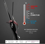 TAIFF Curves Professional Black Titanium Curling Iron – High-Performance Hair Curler & Rizadora para Cabello with Dual Voltage | Fixed Temperature 410°F | 1/2”