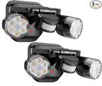 OREiN Motion Sensor Outdoor Security Lights, Dual-Head Adjustable LED Flood Lights, 3 Modes (Motion/Manual/Dusk to Dawn), 150W Equivalent, 5000K, IP65 Waterproof, Hardwired, Black (2 Pack)