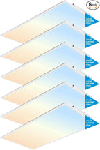2x4 FT LED Light Flat Panel, 40-72W, 5 CCT 3K | 3.5k | 4K | 5K | 6.5K, Dimmable Recessed Drop Ceiling Lights 3750/5000/6250/7500/9000 Lumens, Lay in Fixture for Commercial, 120-277V, UL DLC(6 Pack)